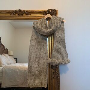Long Chunky Knit Wool Scarf